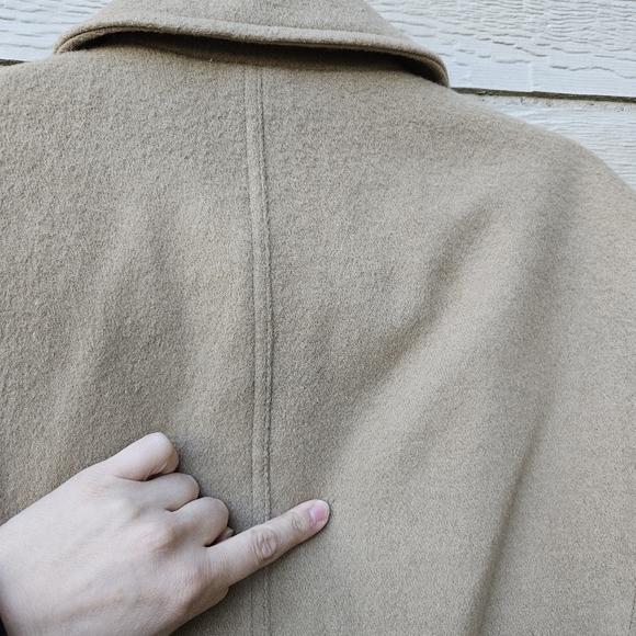 J. Crew camel colored pea coat wool nylon cashmere blend large - Picture 8 of 10